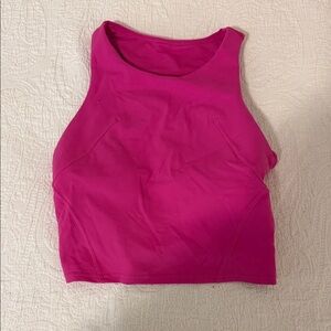Lululemon Cropped Pink Sleeveless Top With Built in Bra